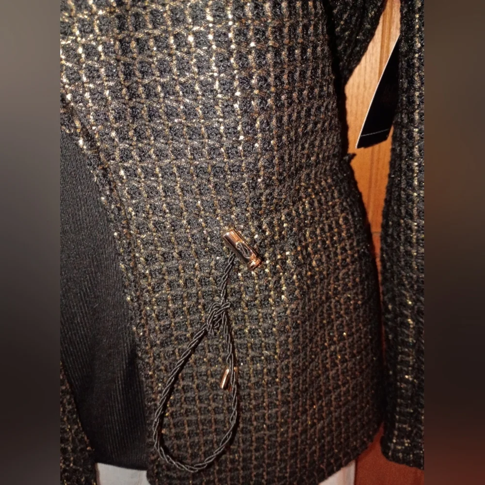 Rafaella Black and Gold‎ Textured Blazer